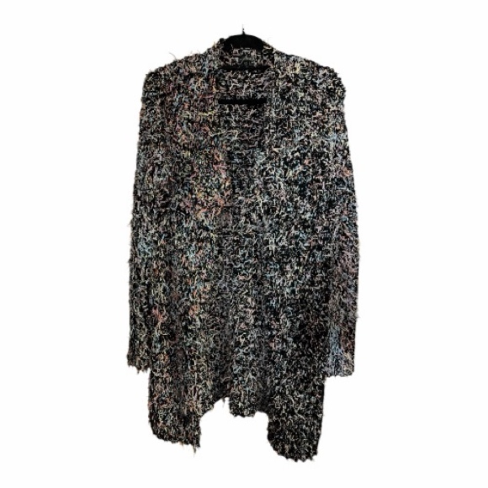 Coco + Carmen multi-color eyelash cardigan sweater.
